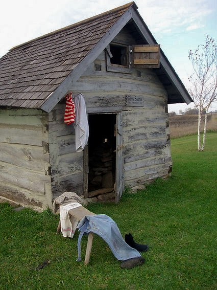Historic 1868 Finnish smoke sauna (savusauna) at Temperance Corner near Cokato, Minnesota