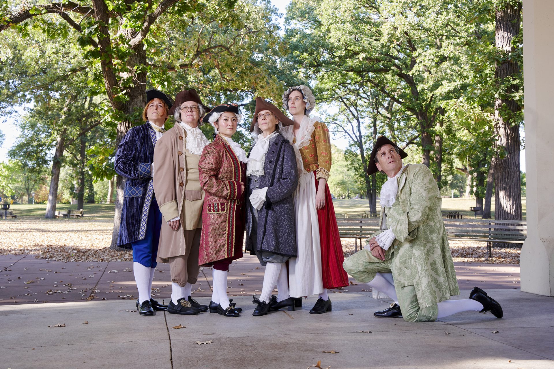 Cast of MORTON: The Forgotten Founder in period costume outdoors